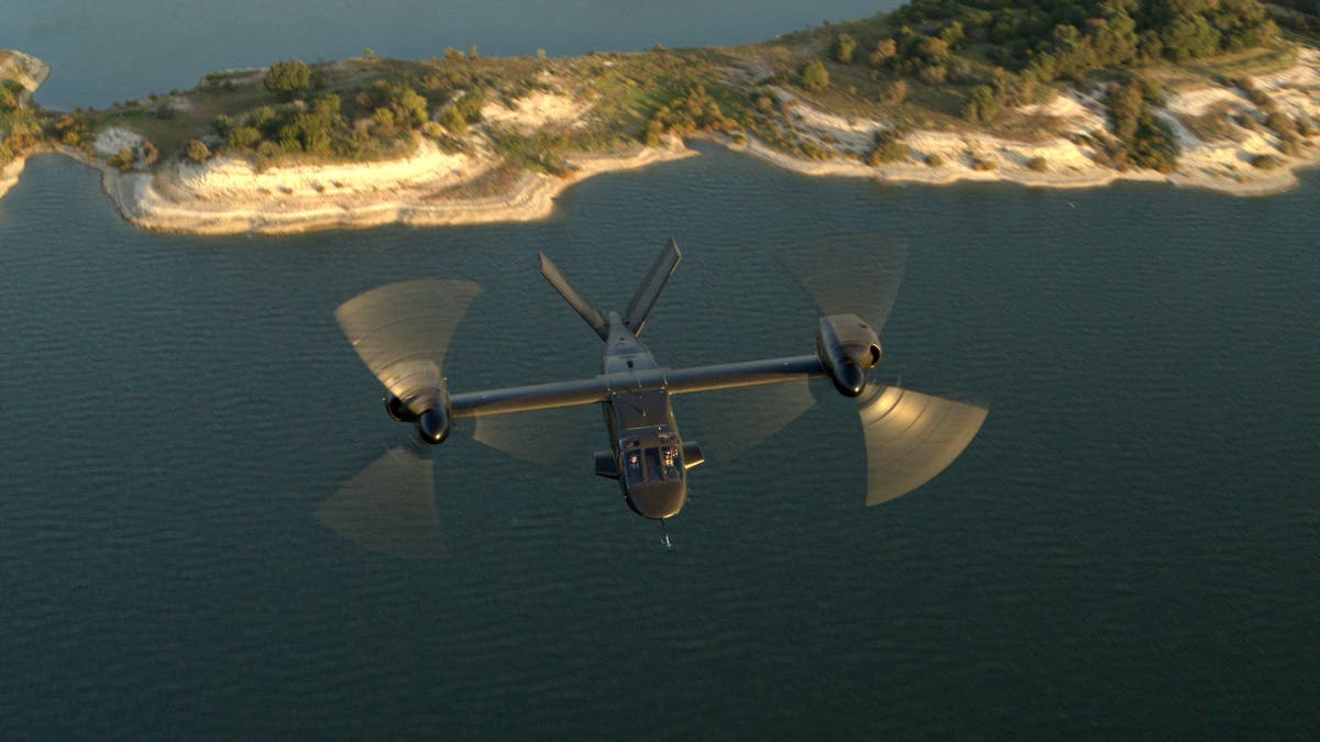 The demonstration shown is part of 215 hours of test flight that they won the army contract for the chopper.