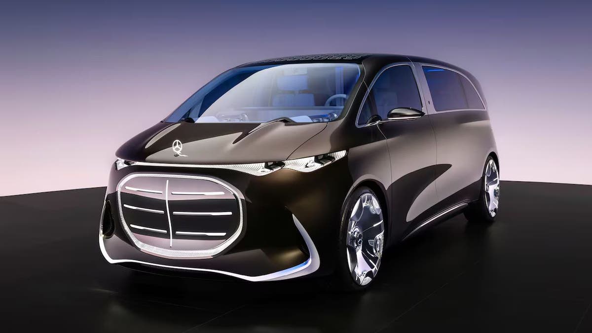Mercedes luxury electric van with 65 inches screen, 42 speakers