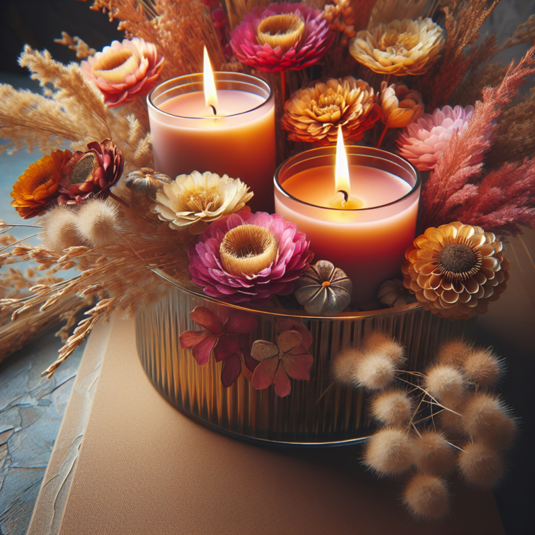 velas decorativas com flores secas: a beleza da natureza em casa