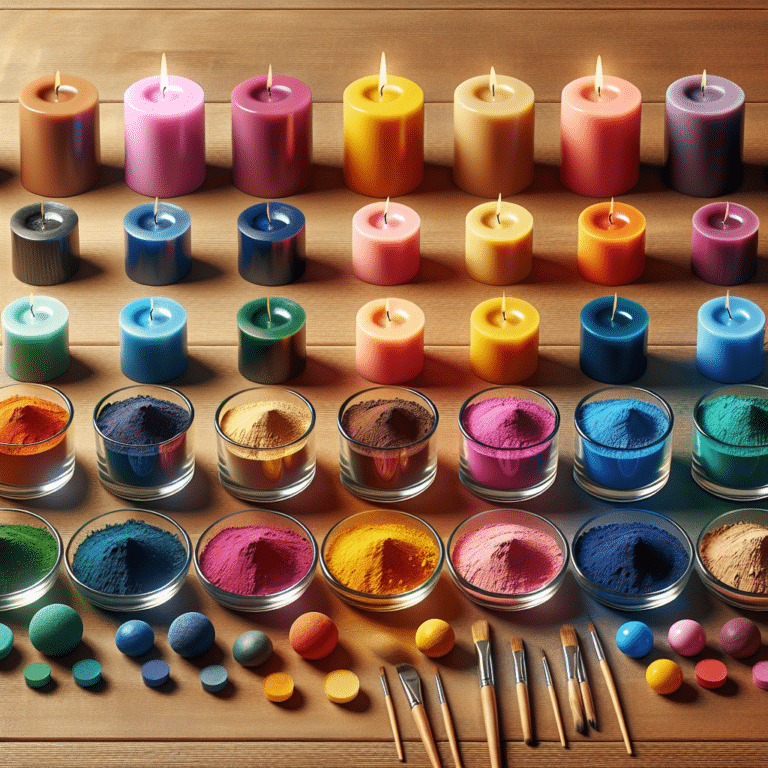 cores e pigmentos para velas
